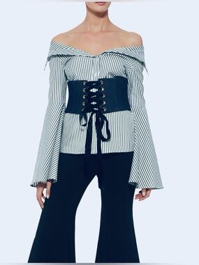 Caroline Constas Striped Shirt- NWT!